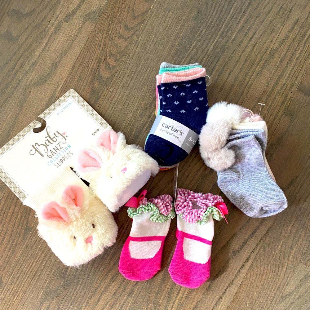 Baby girls sock and slipper bundle lot!